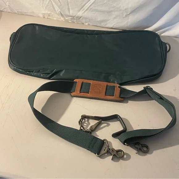 Vintage Eddie Bauer Green Garment Bag with Brown Trim - Picture 9 of 15
